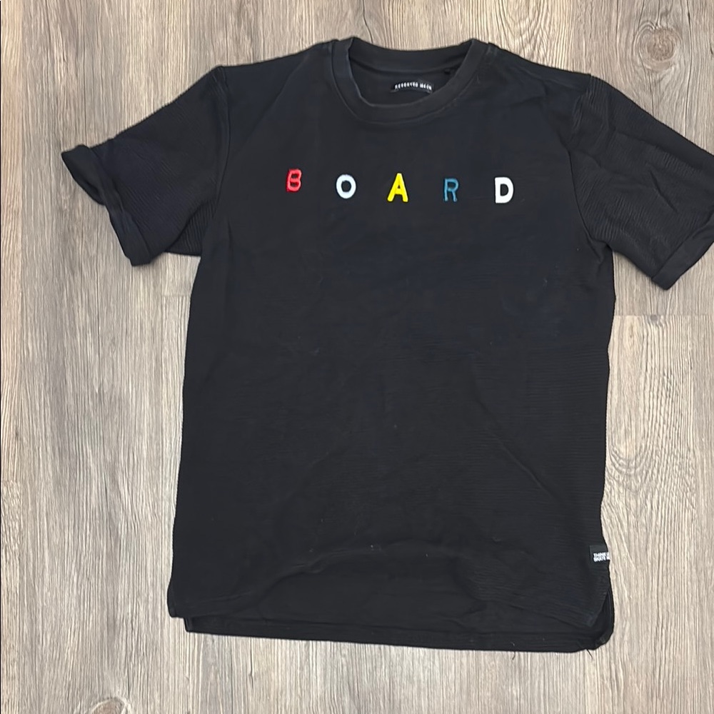 Black Graphic T-Shirt with Colorful Letters